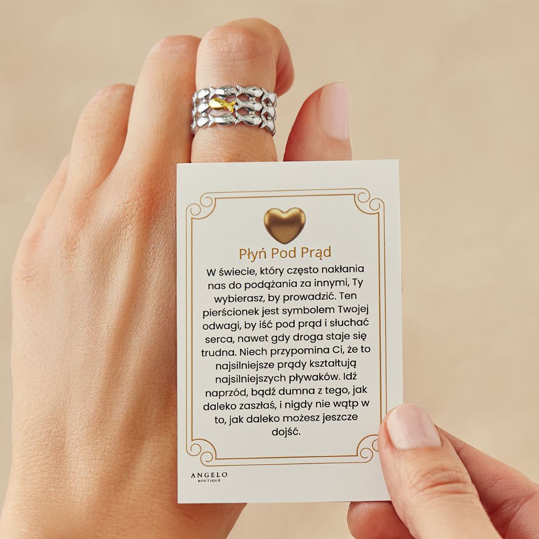 Pierścionek "Płyń Pod Prąd"