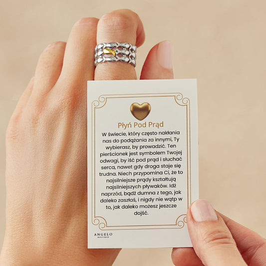 Pierścionek "Płyń Pod Prąd"